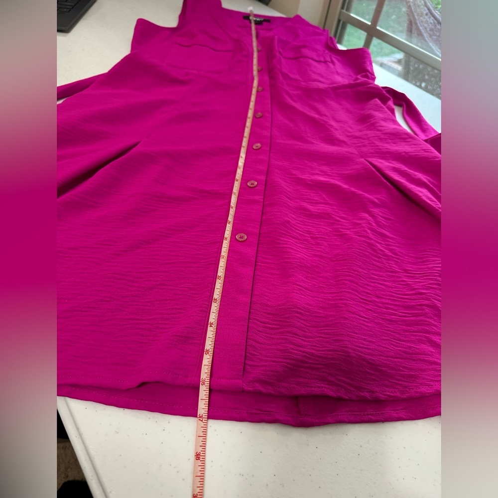 DKNY Fuchsia Button-Down Midi Dress - Picture 12 of 12